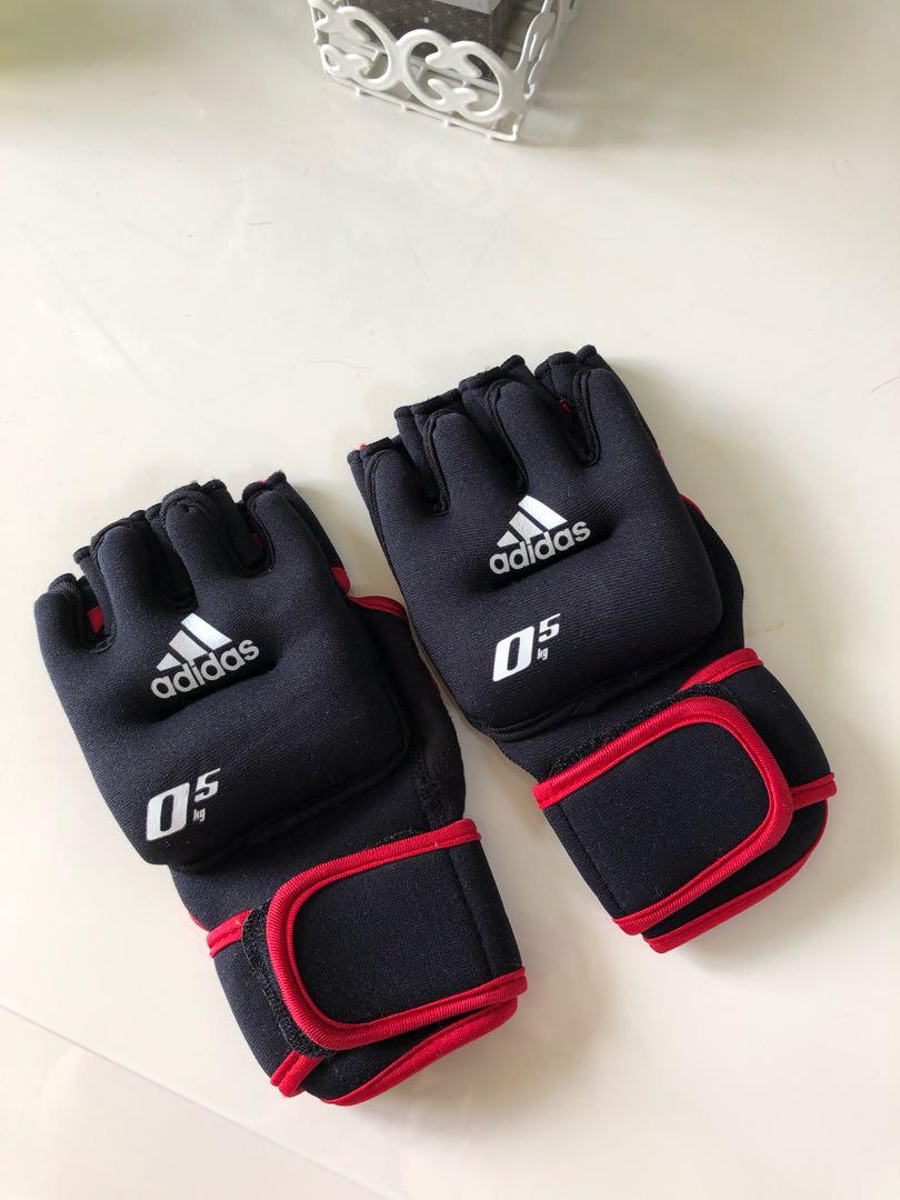 Adidas .50 weighted gloves weights for zumba aerobics gym Men's Fashion, Activewear Carousell