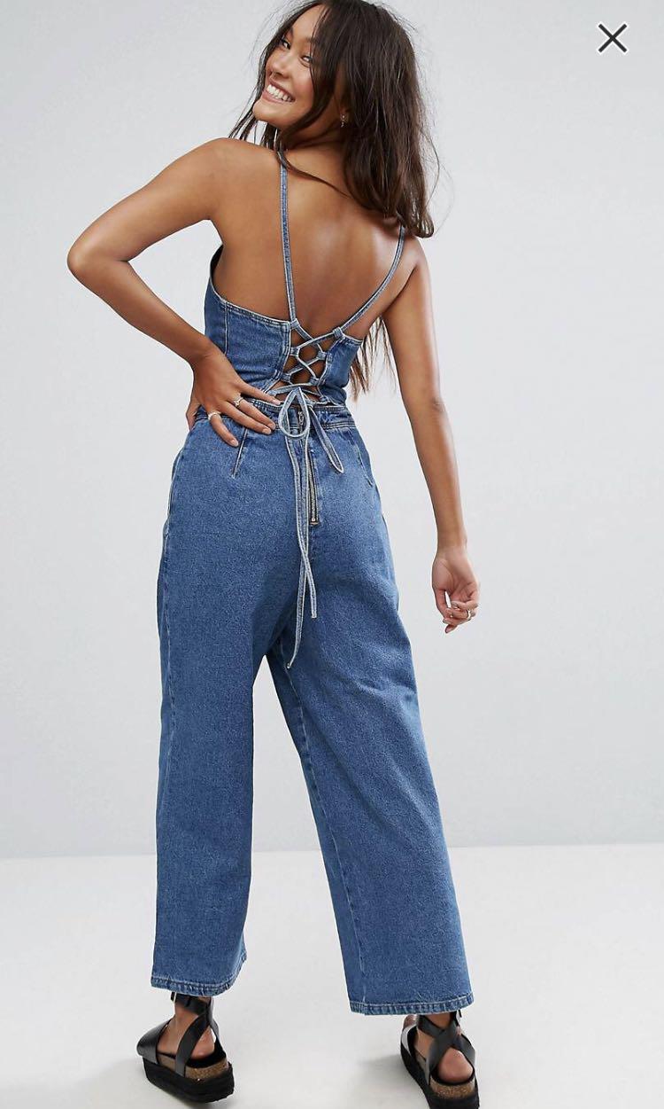 asos denim romper