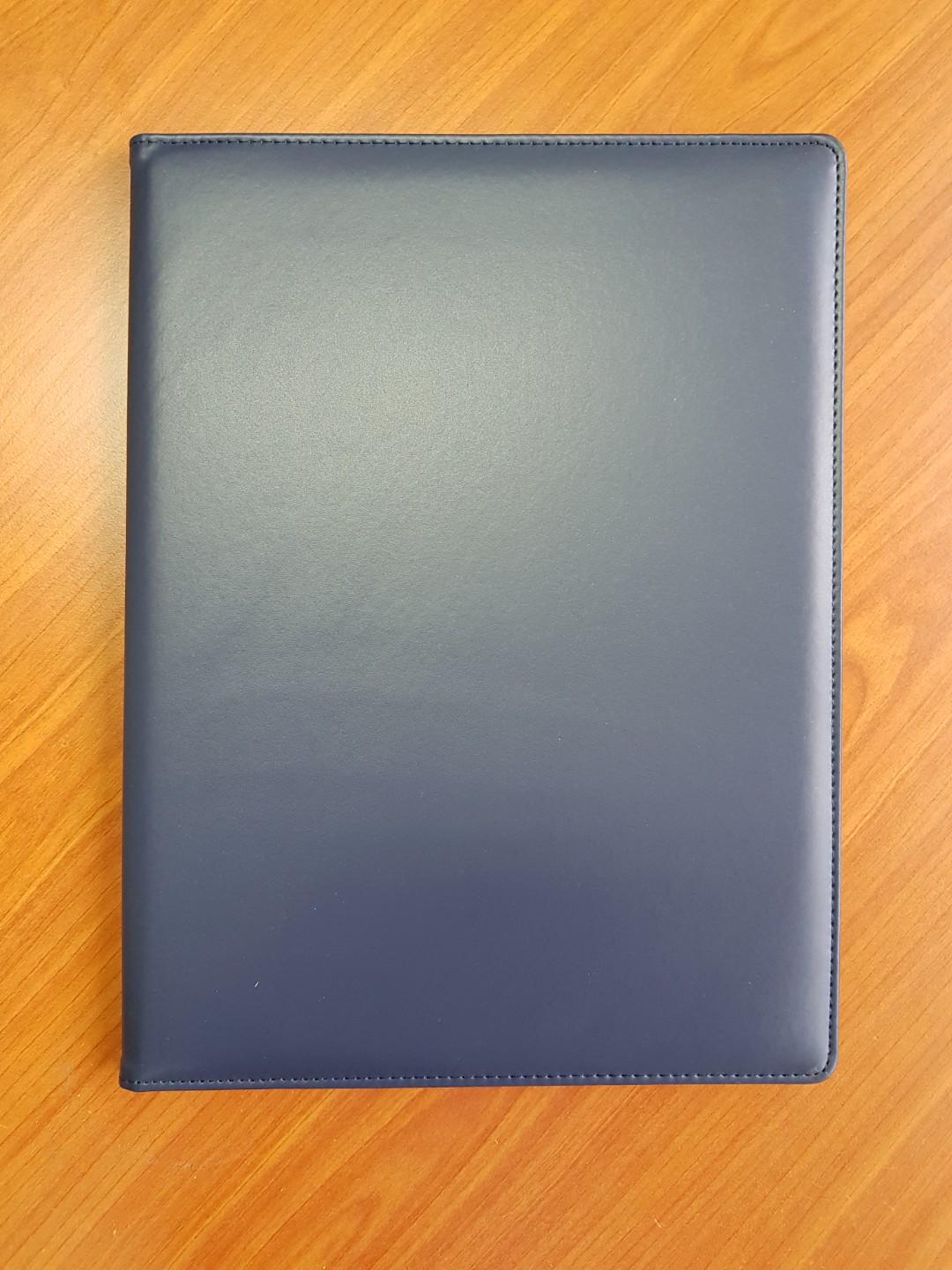 Certificate A4 Folder (Dark Blue Synthetic Leather) 2 Panels 8 Sides ...