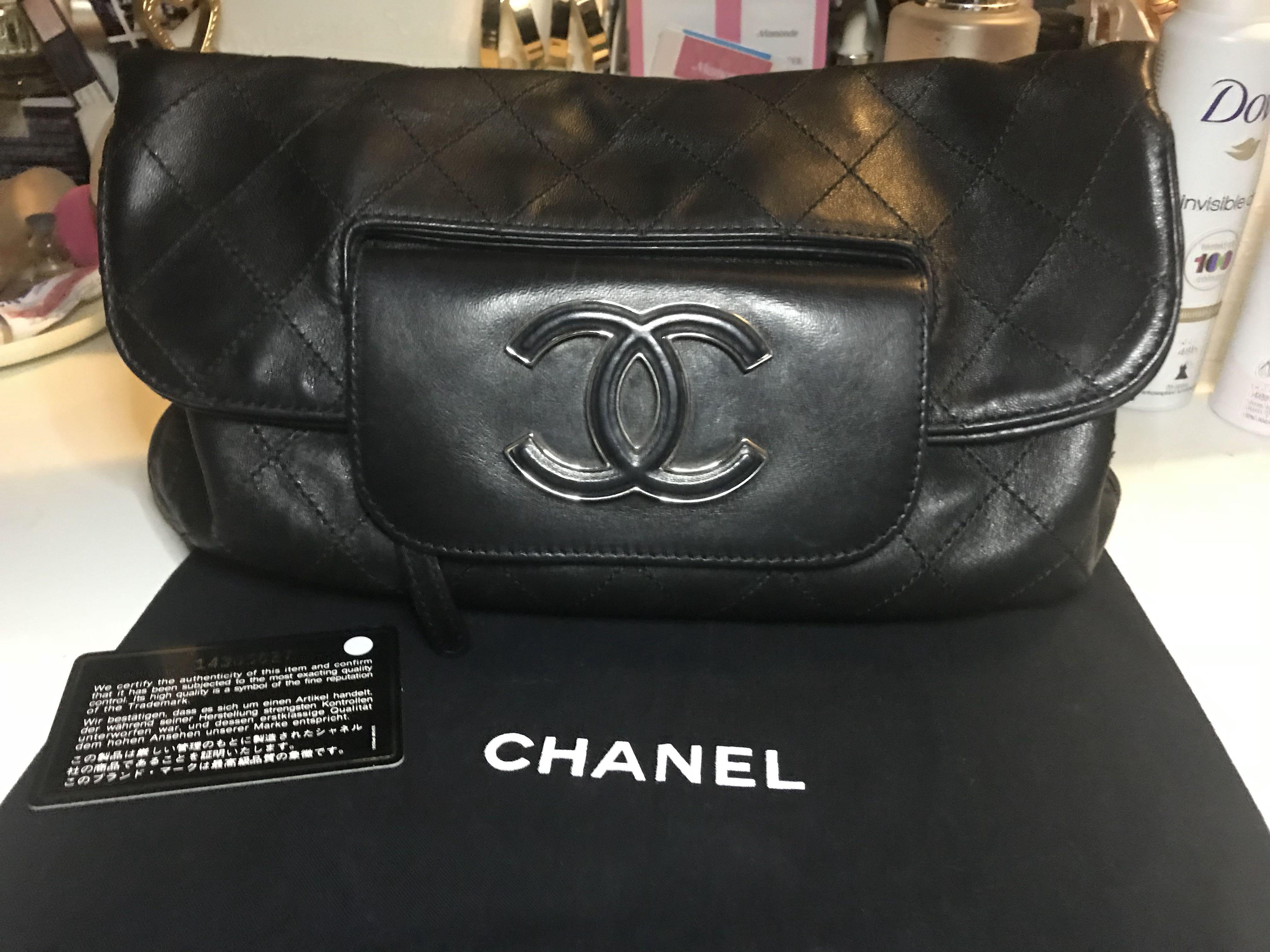 chanel fold over clutch