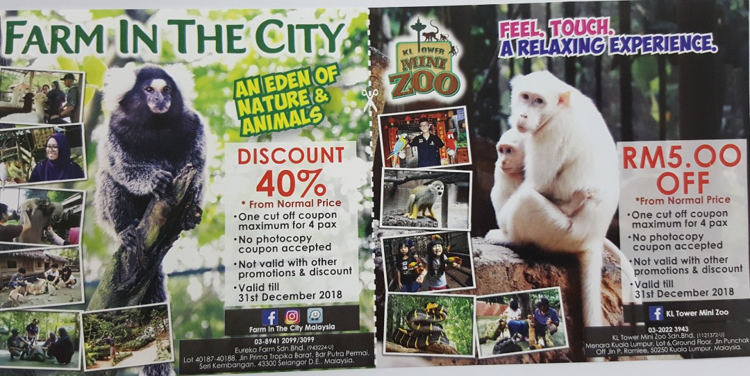 Farm In The City 40% Discount + KL Tower Mini Zoo RM5 off ...