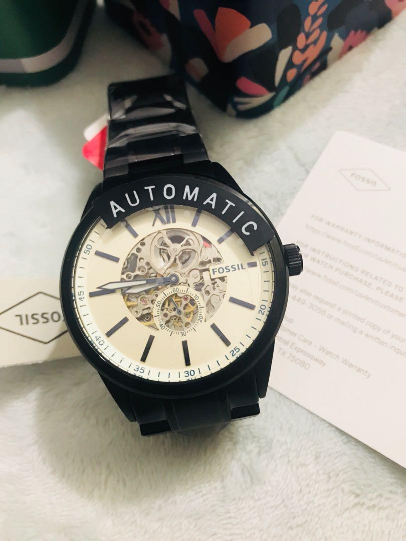 Flynn automatic black best sale stainless steel watch