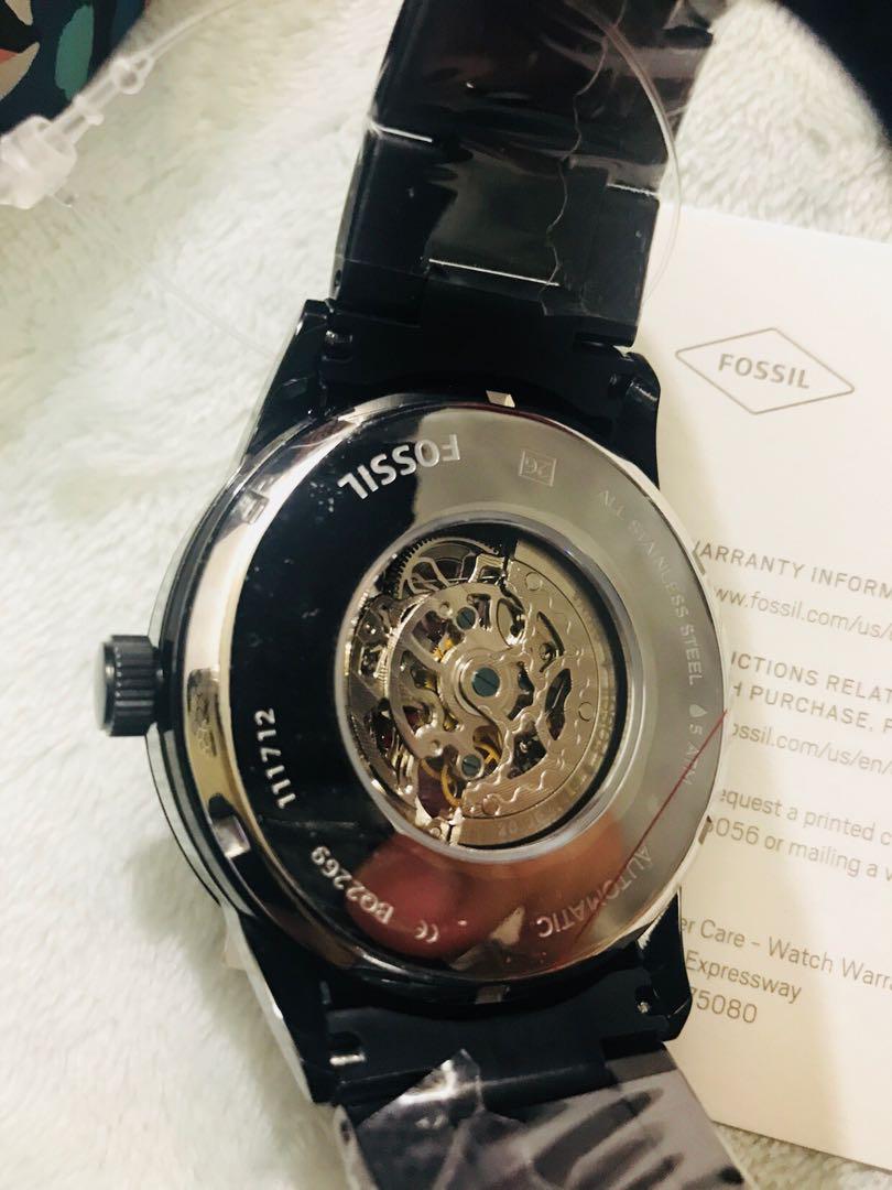 Fossil BQ2269 Men s Flynn Automatic 48mm Black Stainless Steel Watch NWT Fossil Men s Watch Black Bracelet SS See Through AUTOMATIC FLYNN BQ2269