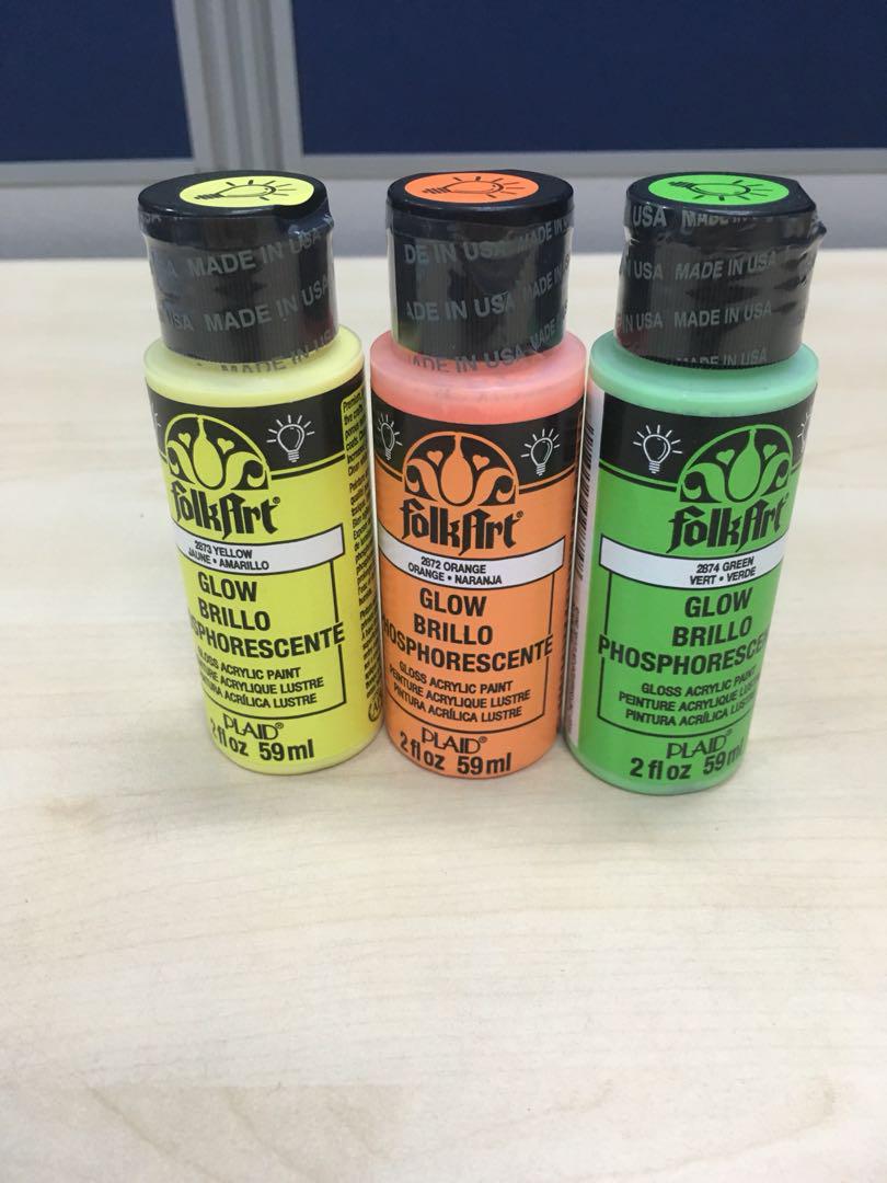 Glow In The Dark Acrylic Paint Design Craft Art Prints On Carousell