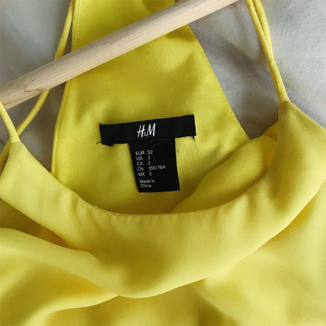 FLASH SALE 6 H M Woven Tank Top Yellow Women s Fashion Tops Other Tops on Carousell