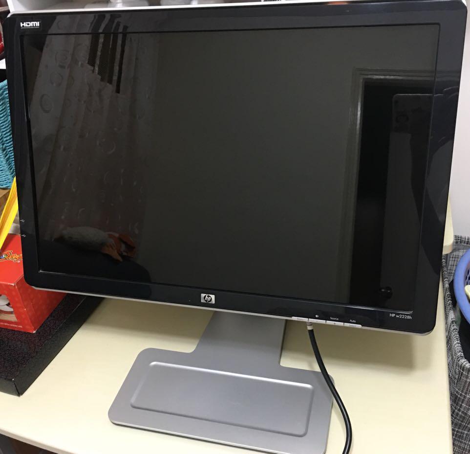 HP w2228h Monitor (功能非常良好，只求去貨), 家庭電器, 電視& 其他