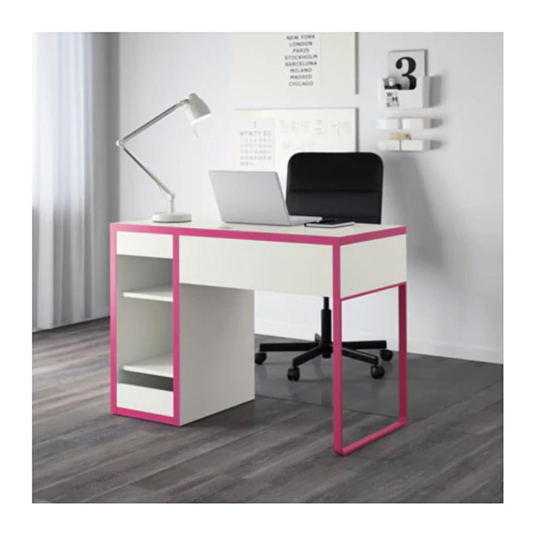 Ikea Micke Desk In Pink And White Furniture Tables Chairs On