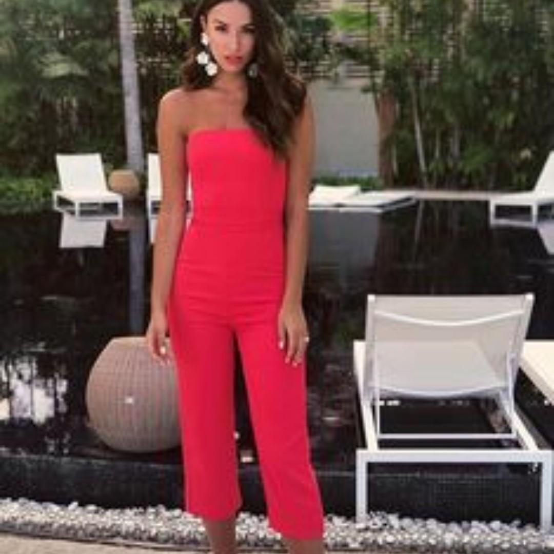 Kookai Oyster Jumpsuit Red Size 36 Women s Fashion Clothes on Carousell