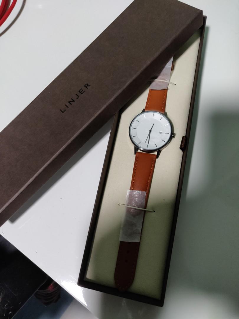 Linjer 38mm Gunmetal/Tan Watch, Mobile Phones & Gadgets, Wearables ...