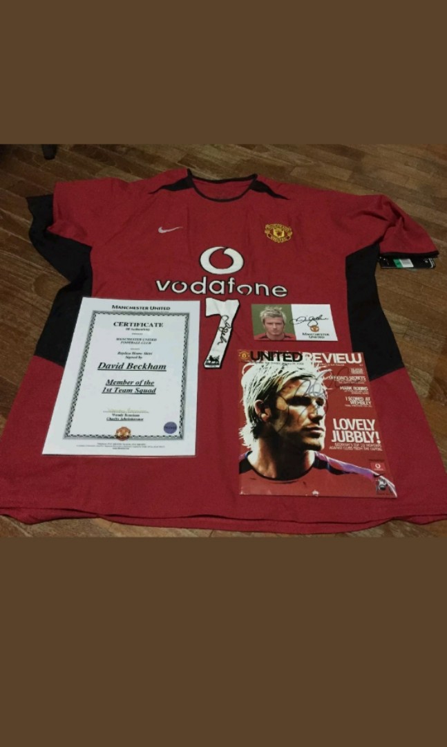 beckham signed shirt