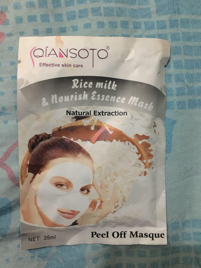 Masker Qiansoto Rice Milk Kesehatan Kecantikan Kulit Sabun Tubuh Di Carousell