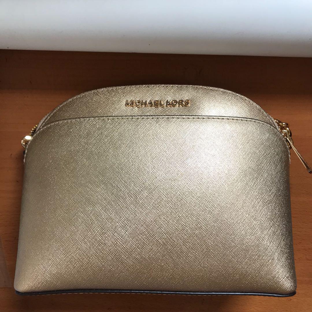 michael kors gold sling bag