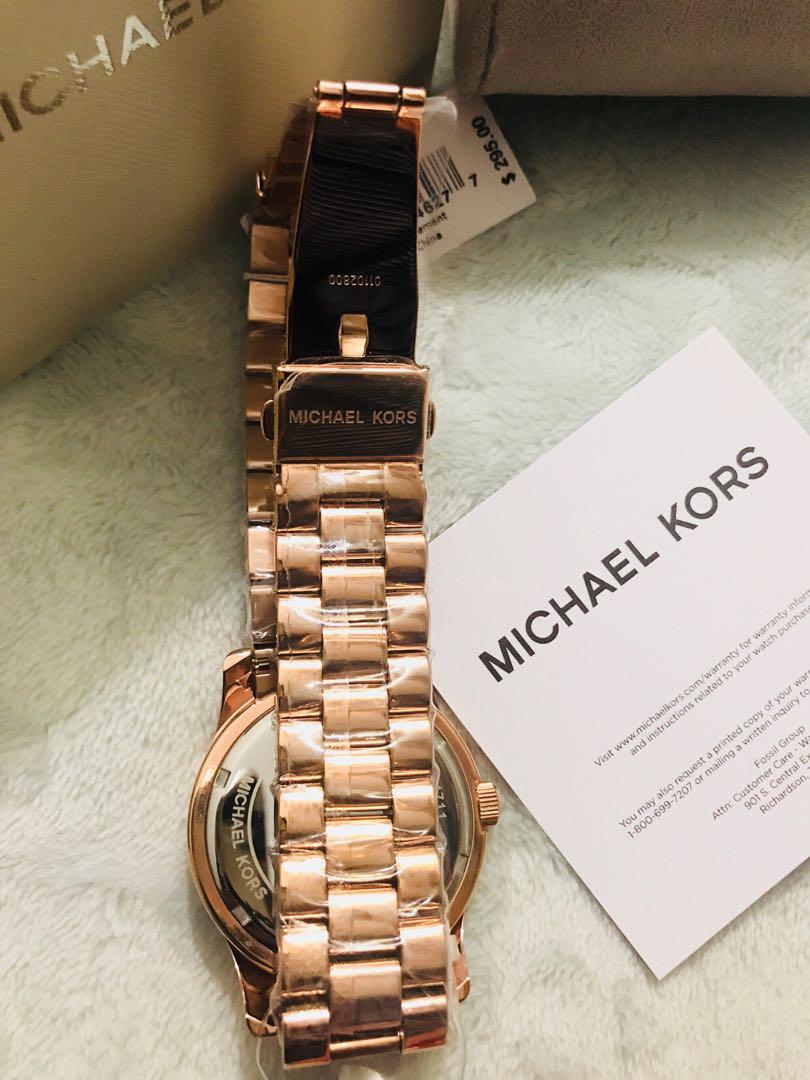 Michael Kors Women s Runway Baguette Rose Gold Tone Watch style MK6533