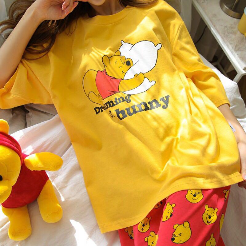 Mickey Mouse Winnie The Pooh And Snoopy 3 4 Bottoms Lounge Wear