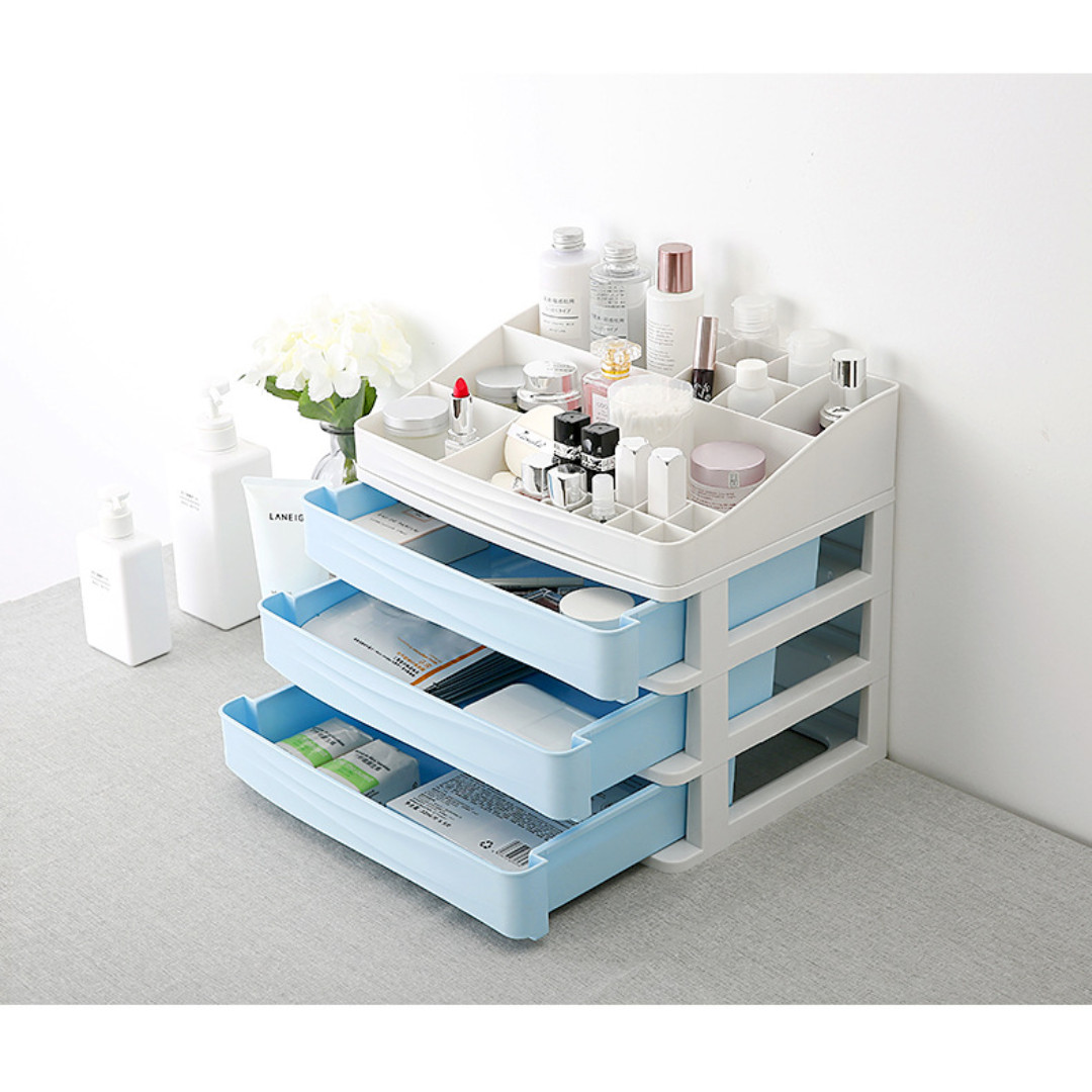 NEW 3 Layer Multipropose Cosmetic Makeup Storage Organizer Drawer