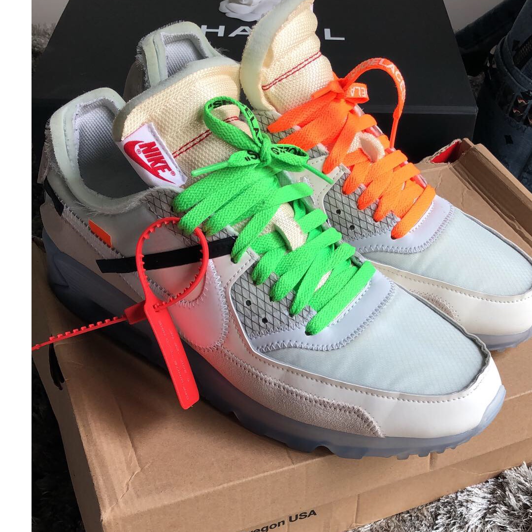 Off white orange and green laces hotsell