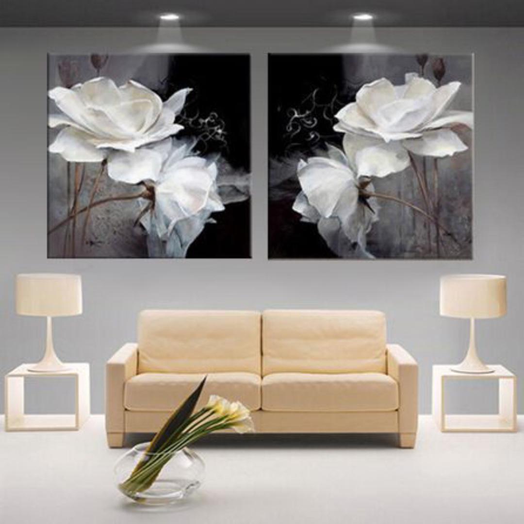 Po 2 Panel 3d Flower Canvas Wall Art Furniture Home Decor