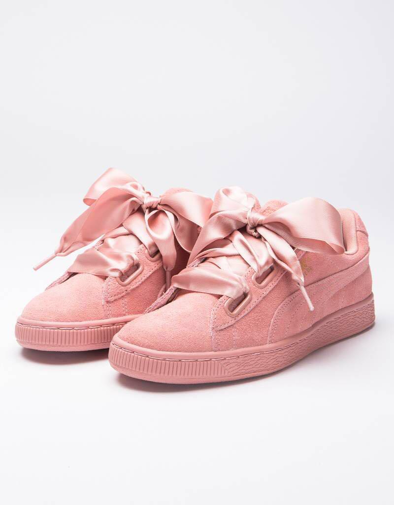 puma suede heart satin trainers