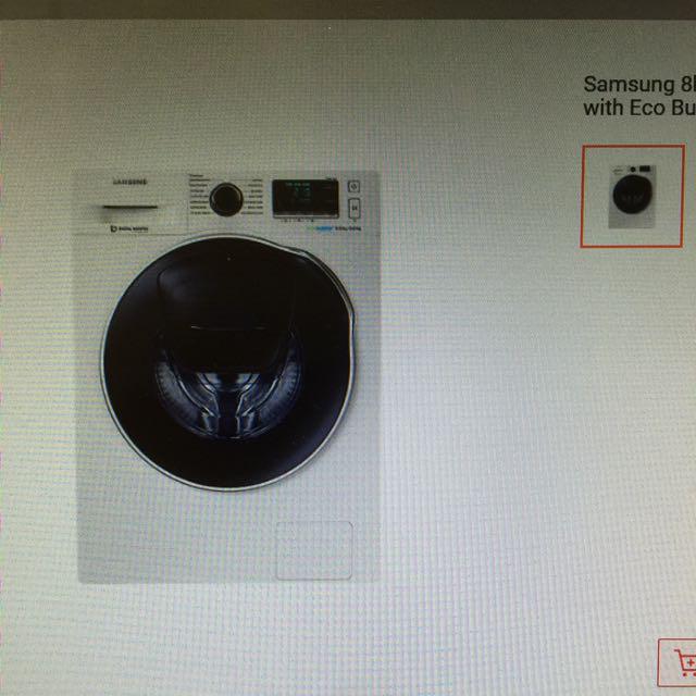 Samsung Washing Machine WD80K6410OW/SP, TV & Home Appliances, Washing