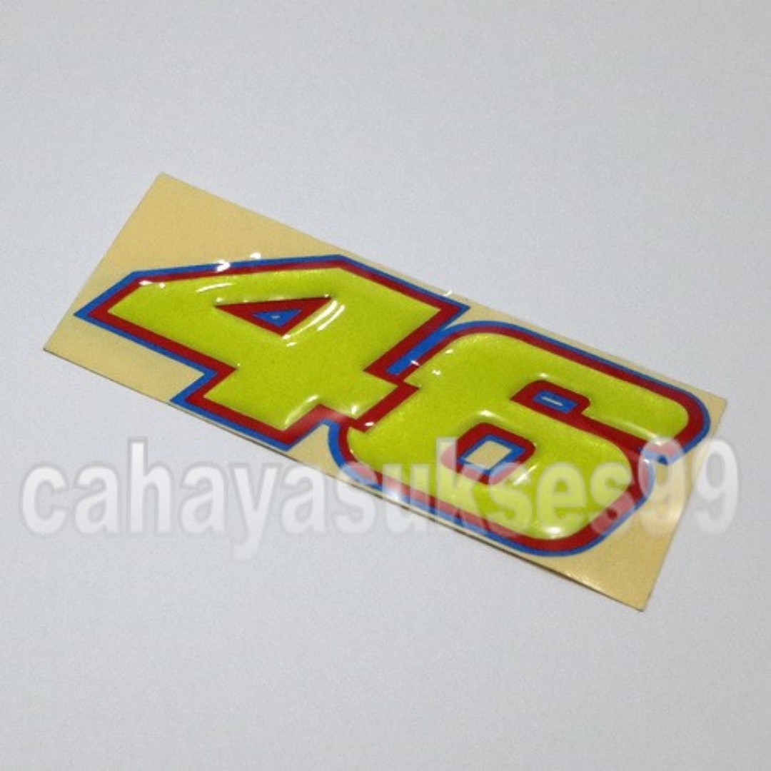 Sticker Timbul 46 Kuning List Merah Biru 9cm X 3.5cm Stiker Motor ...