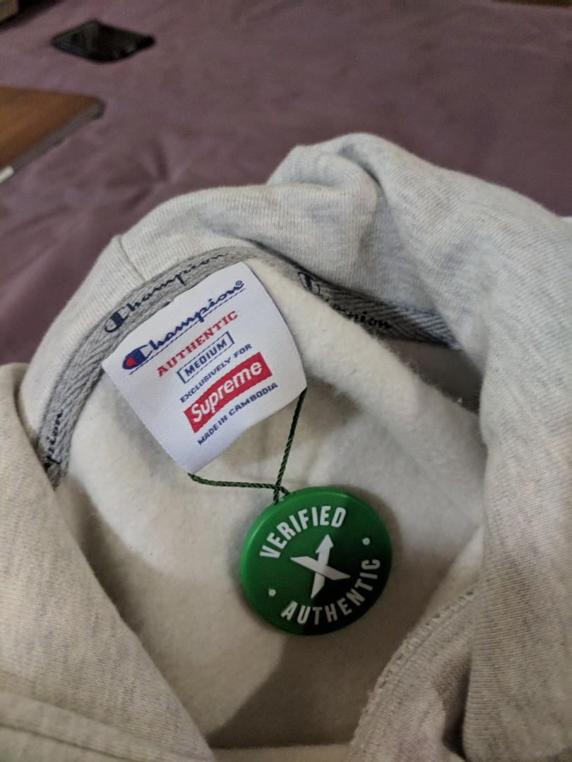 Supreme Champion Hooded Sweatshirt SS18 Ash Grey Men s Fashion