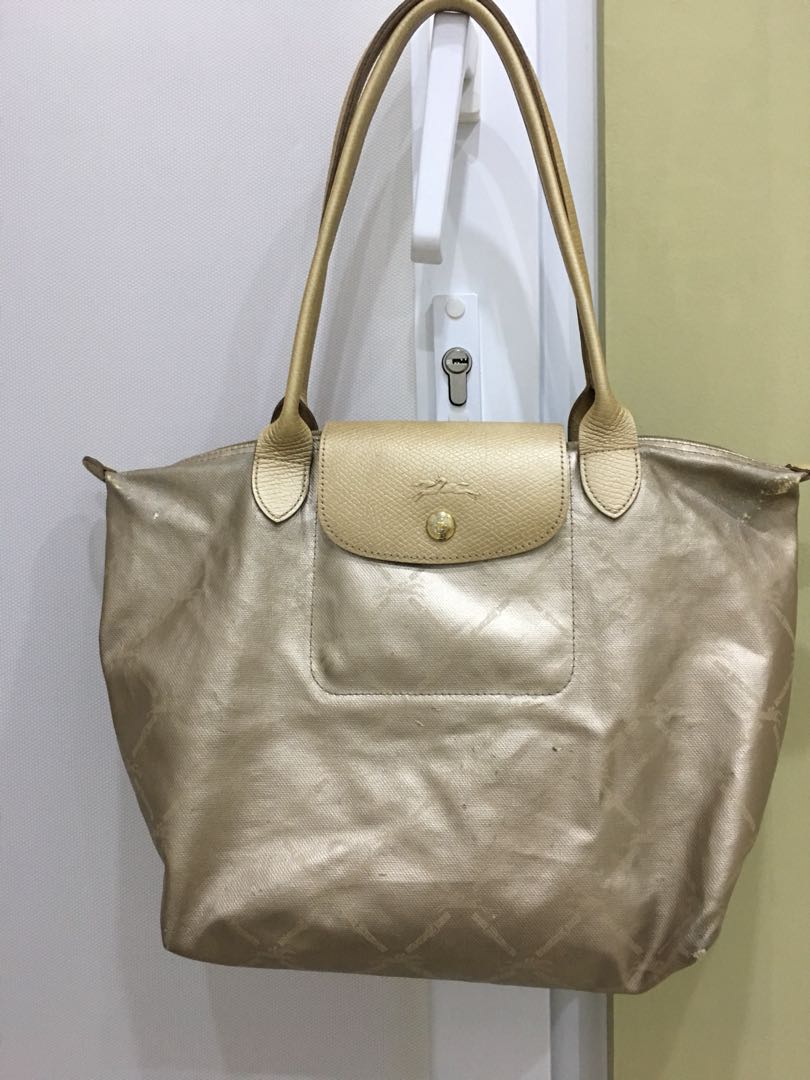 Longchamp shop gold tote