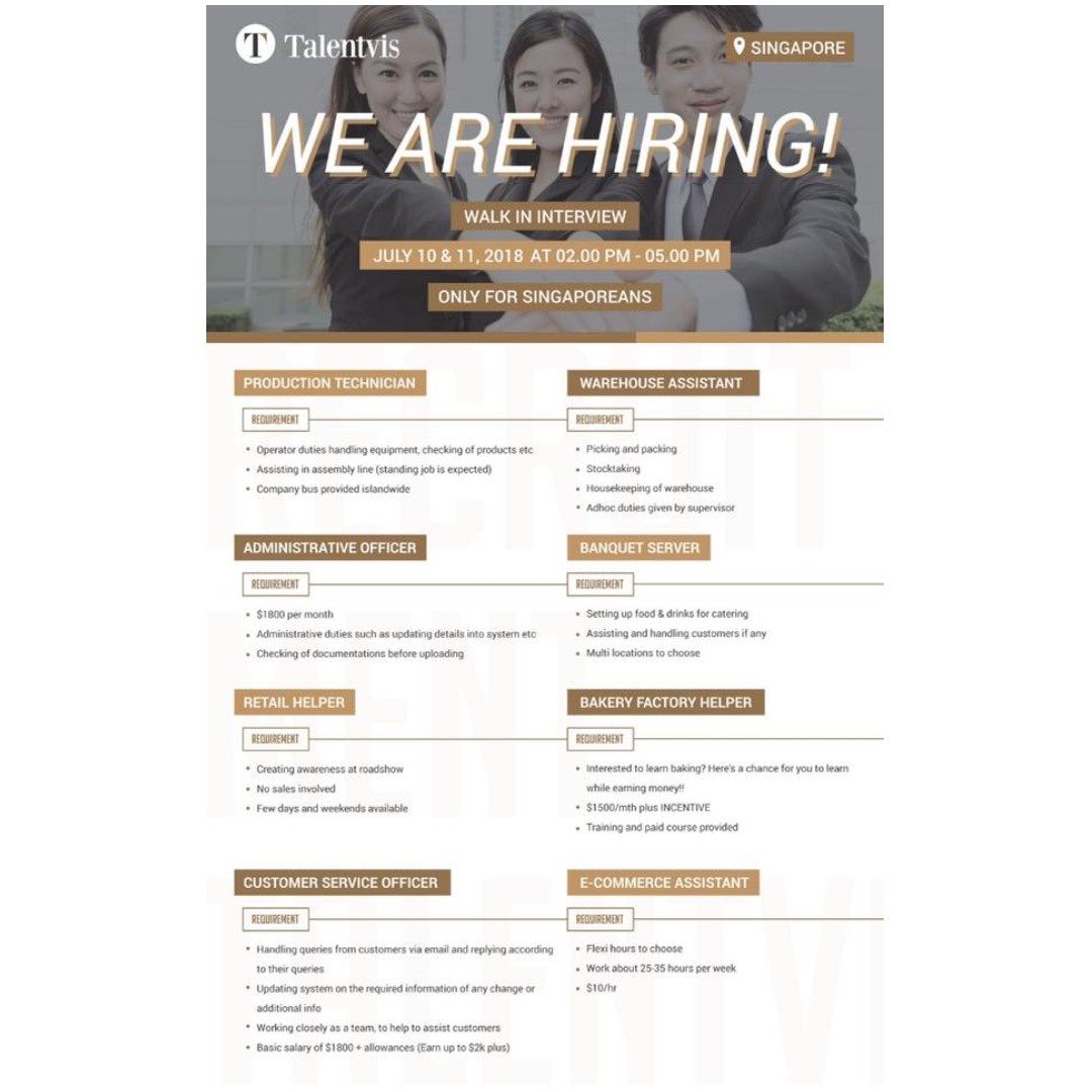 Walk In Interview Jobs Internships Others On Carousell