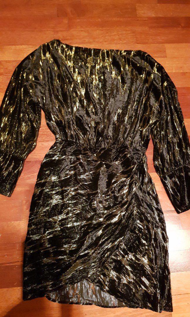 Zara black gold dress cheap