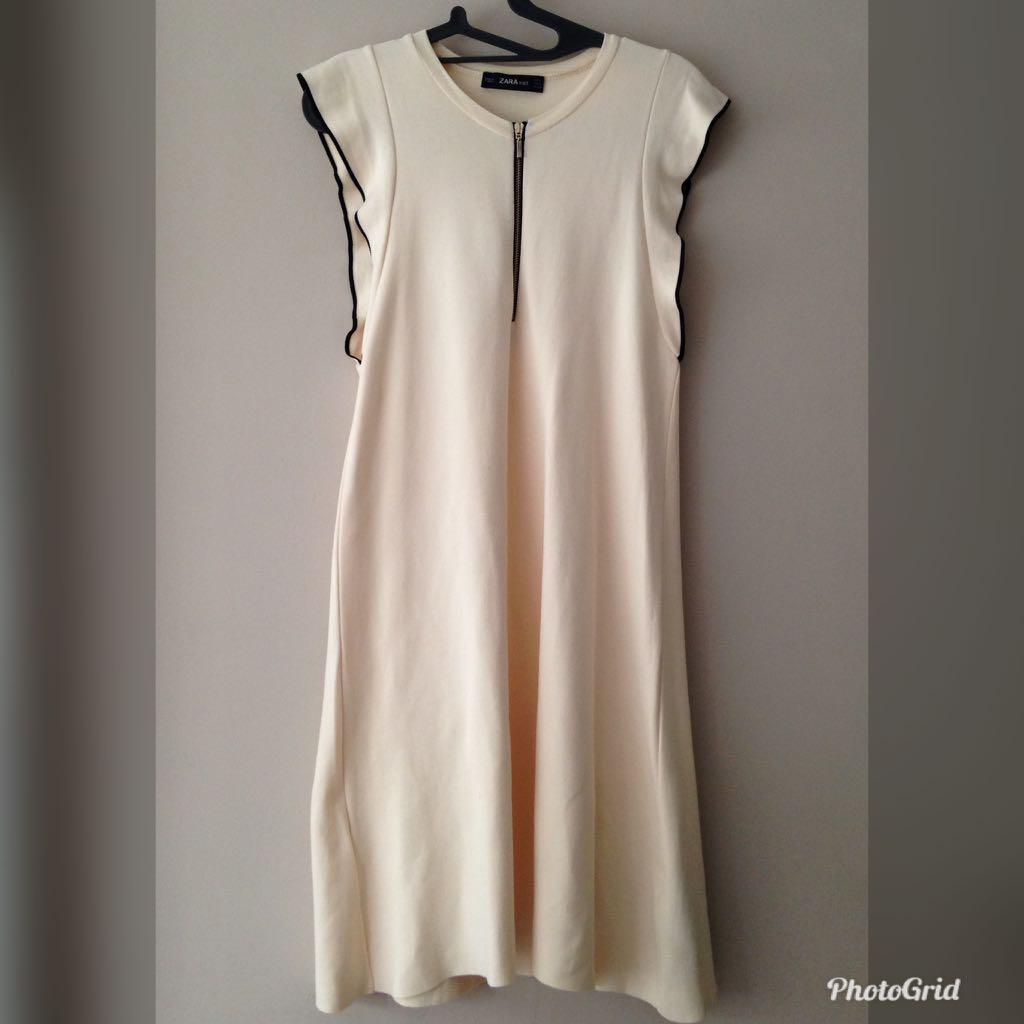 zara cream knitted dress