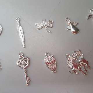 Silver charm for diy bracelet/necklace 10pcs