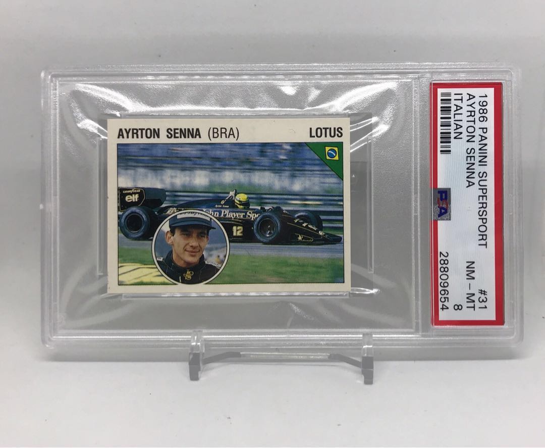 1986 Panini Supersport Ayrton Senna Rookie Card PSA 8, Hobbies & Toys