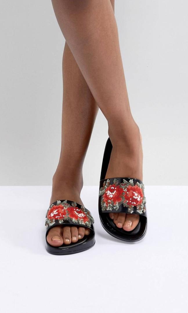 Melissa beach slide floral outlet