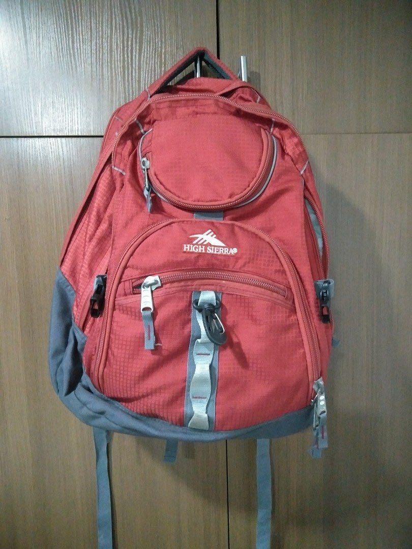 HIGH SIERRA BACKPACK!!! (Category: Backpacks) located in Mandaluyong City. Submitted by jmgaragesale (Listing ID 178576819, Image 1). Description: Hi Sir negotiable po ang bag na to since madami na siya stains sa loob pero unnoticable namn sa outside and medyo luma na yung bag!! those are the onlu issues po!! message me if you want more info or interested!!!.