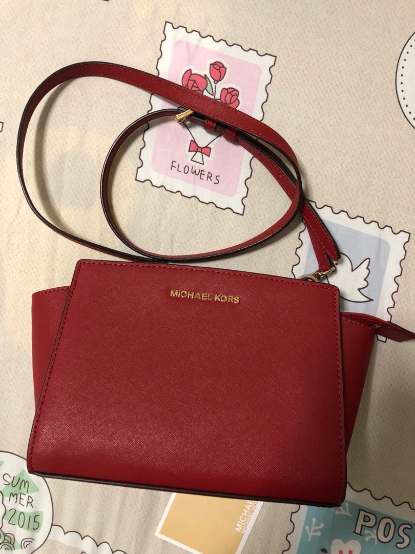 Michael kors red sling bag outlet