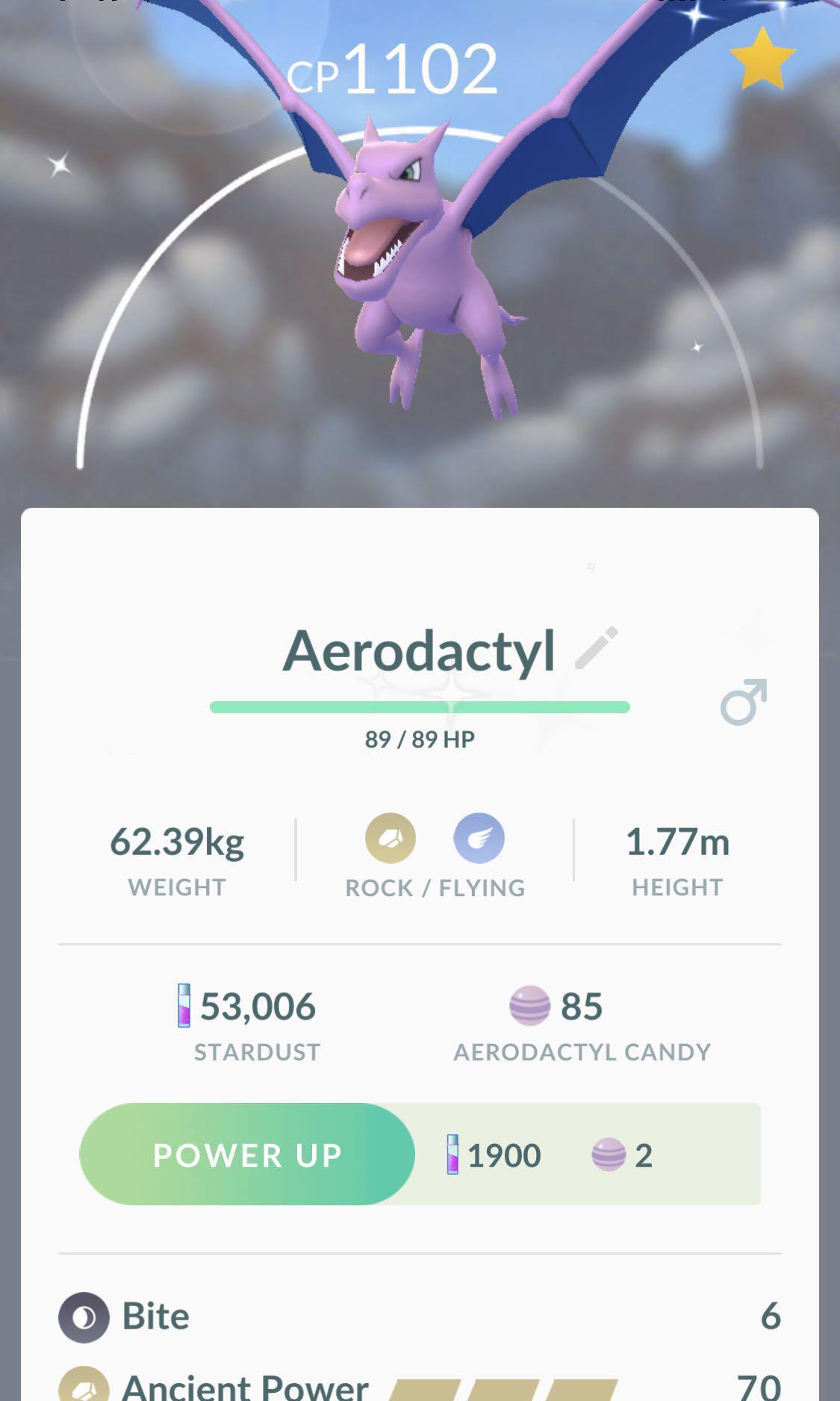 Shiny Aerodactyl Pokemon Trade Go