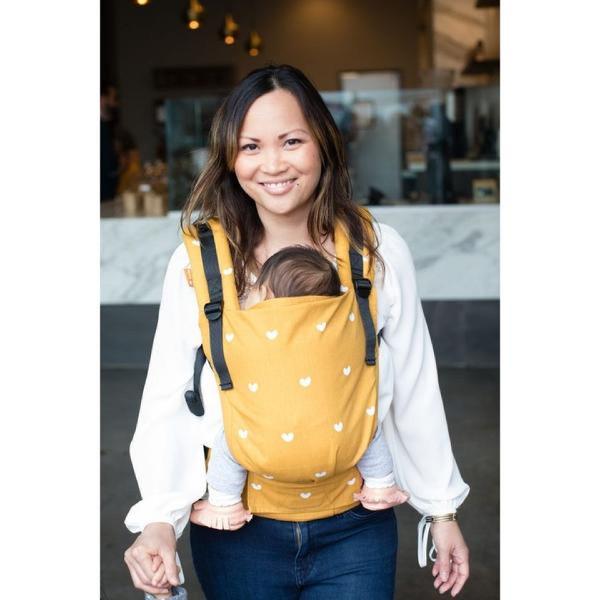 tula baby carrier yellow hearts