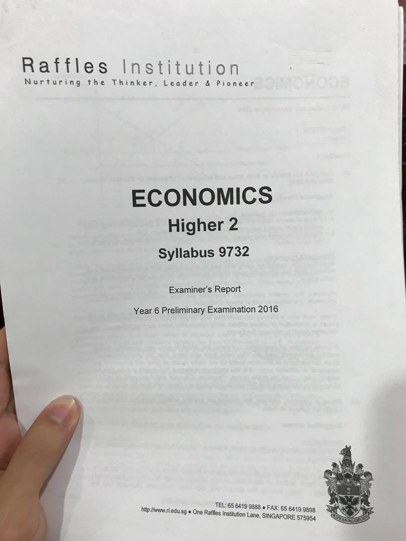 Solutions, ... With Econs Books Papers Exam RI/RJC/Raffles