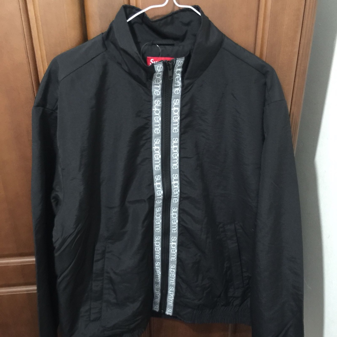 supreme classic logo taping track jacket black