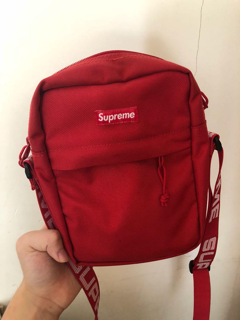 Supreme ss18 shoulder bag red 95% 只用二次極新, 男裝, 袋, 腰袋