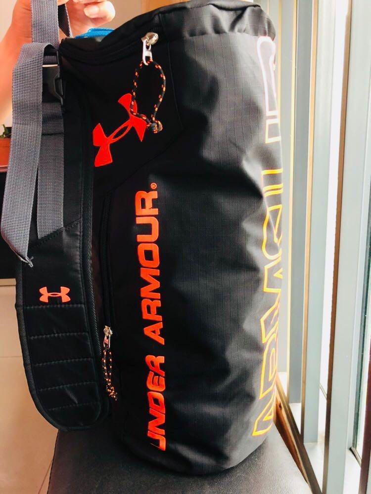 orange under armour duffle bag