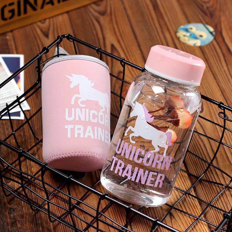 Unicorn Glass Bottle With Pink Sleeve Everything Else On Carousell