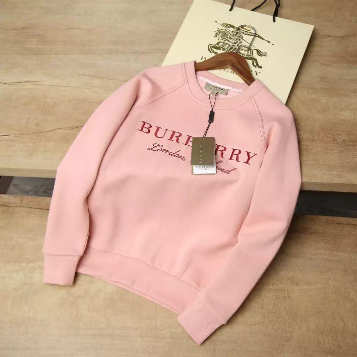 Women S Pink Burberry Velvet Sweater Winter Sweatshirts