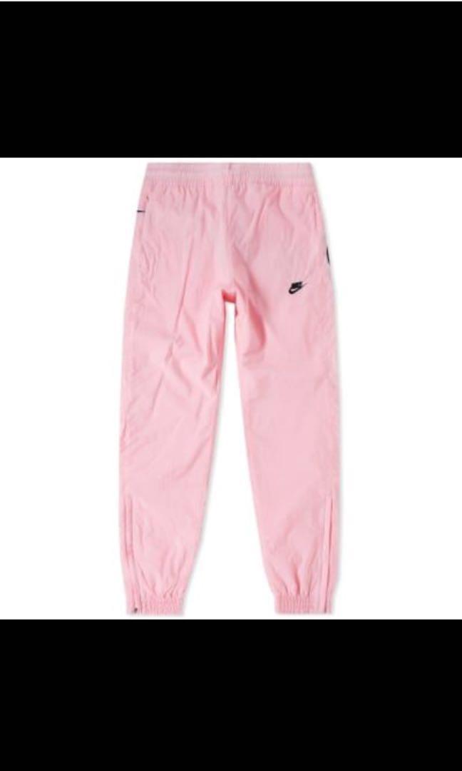 nike swoosh woven pants pink