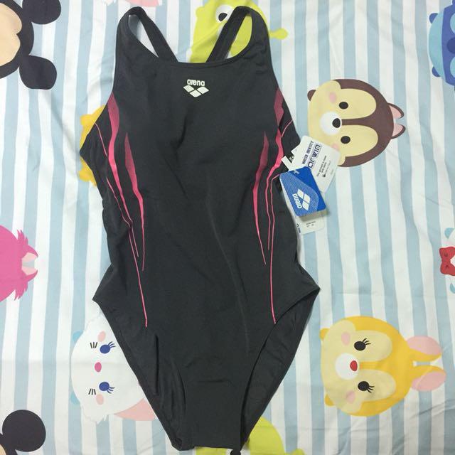 pink and grey swimsuit