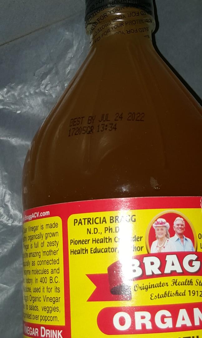 Bragg Apple Cider Vinegar 946ml Expire 2022, Health & Nutrition, Health Supplements, Health Food