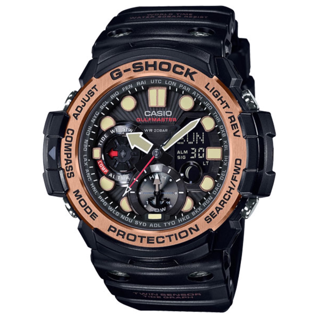 CASIO G-SHOCK GN-1000 GULFMASTER series GN-1000RG 黑玫瑰金GSHOCK GN1000RG, 男裝,  手錶及配件, 手錶- Carousell