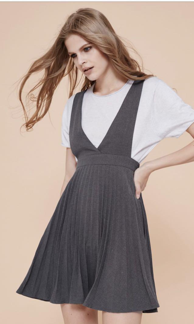 Fashmob Bridge Pleated Pinafore Dress