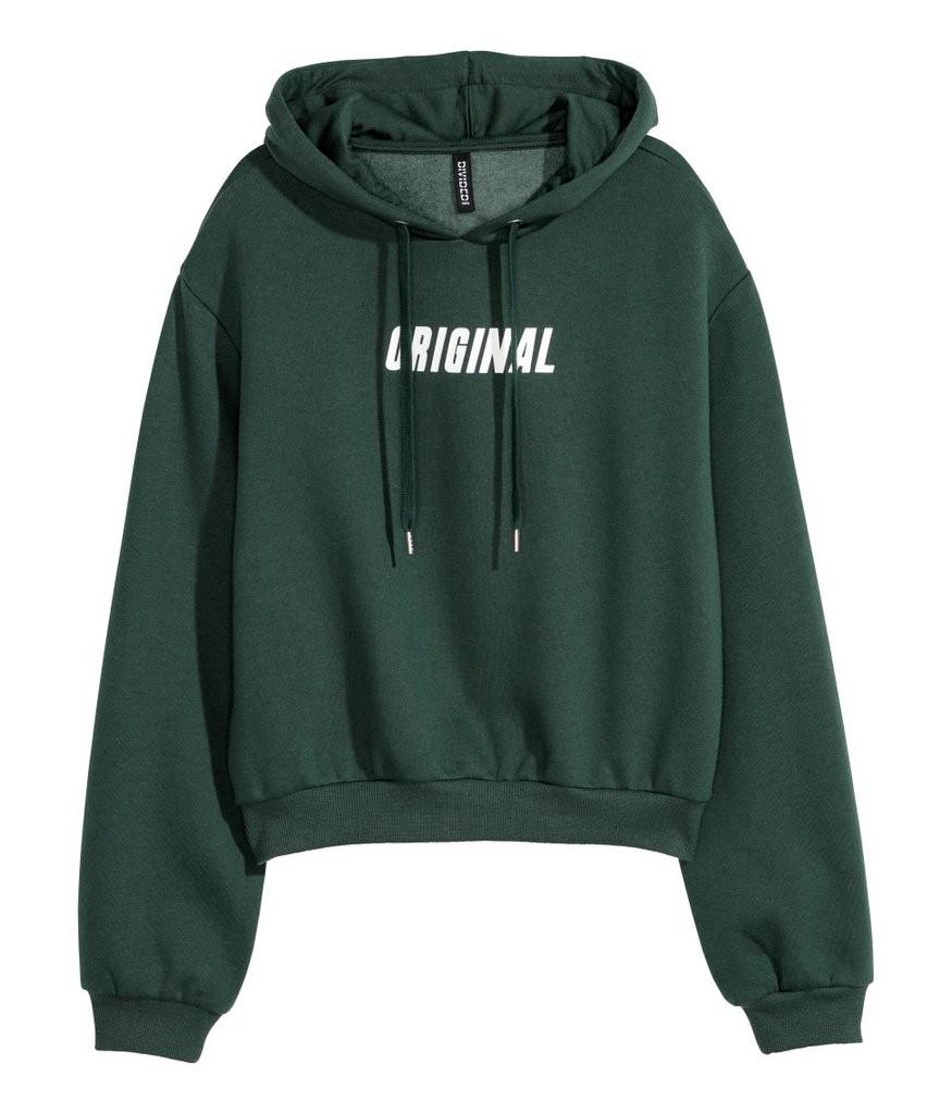 green hoodie h&m