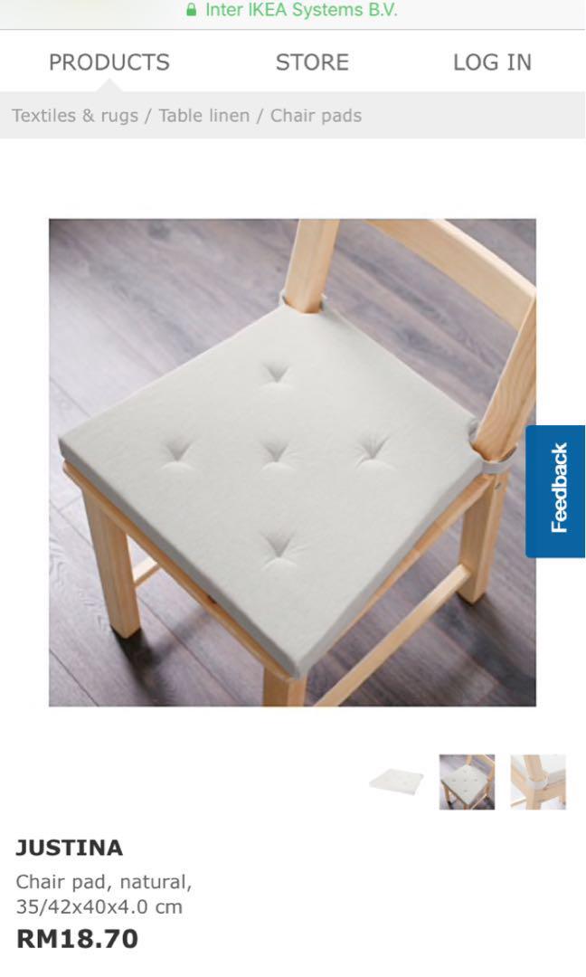 IKEA JUSTINA Chair Pad, Home & Furniture, Furniture on Carousell