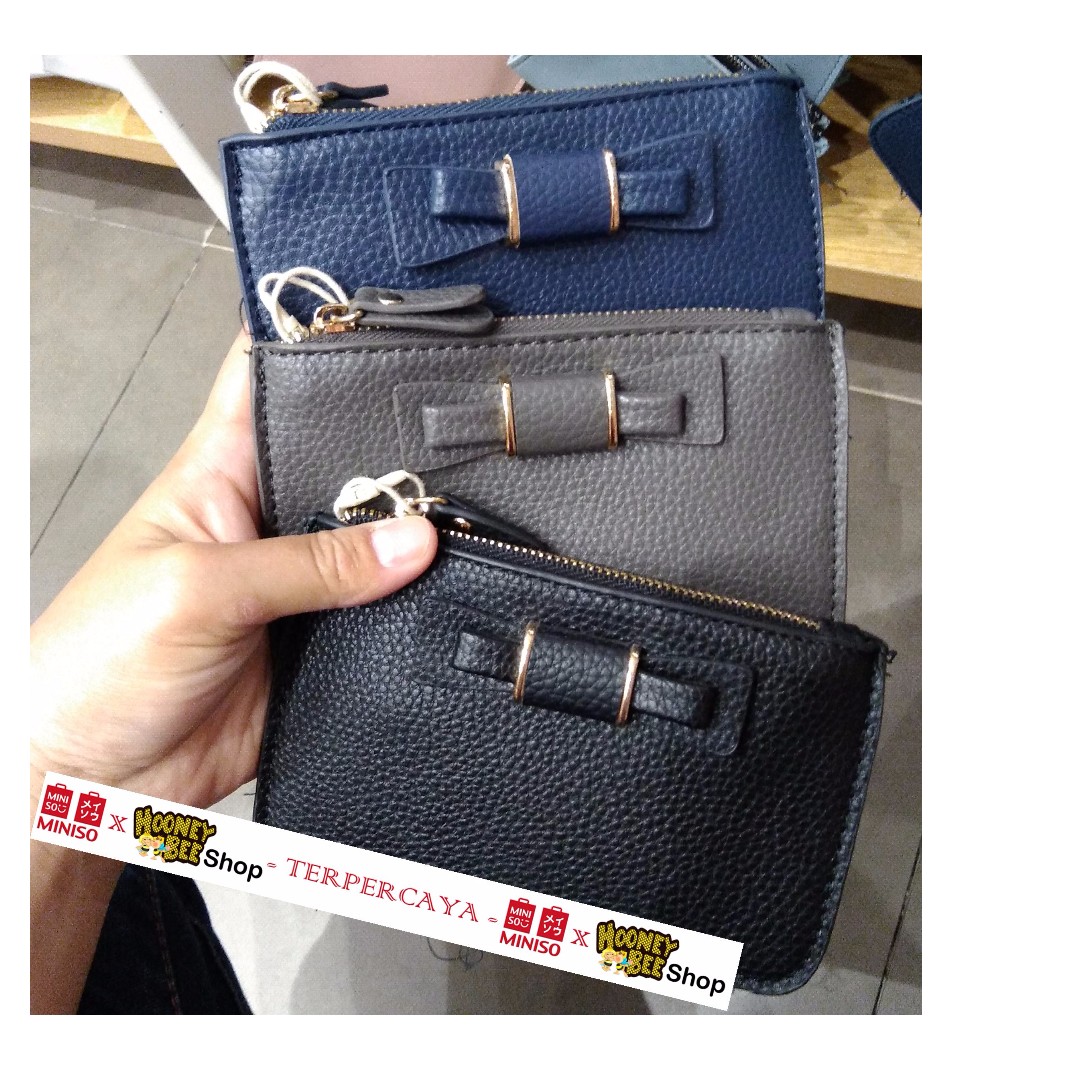 Japan Quality Miniso Dompet Kartu Koin Ribbon Kulit Wallet Import Olshop Fashion Olshop Wanita Di Carousell